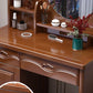 Mesa de tocador moderna y juego de taburetes escritorio de tocador de madera maciza para dormitorio