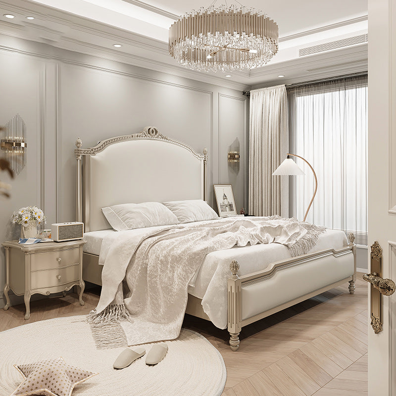 Echt lederen gestoffeerd standaardbed 63 "H paneelbed met opslag van lift omhoog