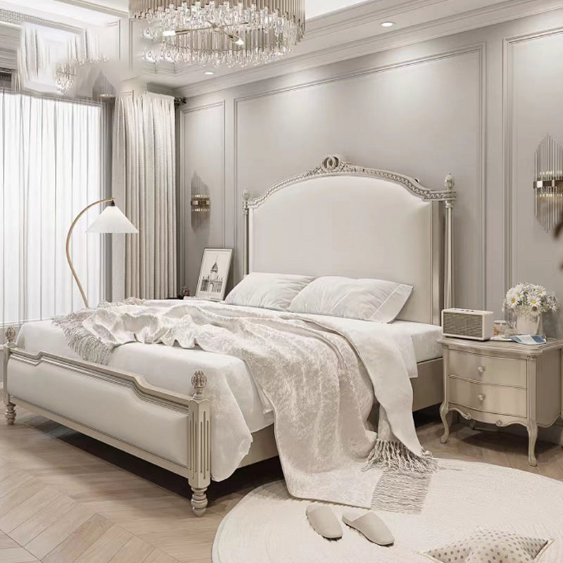 Echt lederen gestoffeerd standaardbed 63 "H paneelbed met opslag van lift omhoog