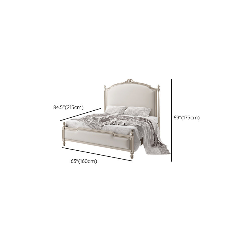 Echt lederen gestoffeerd standaardbed 63 "H paneelbed met opslag van lift omhoog