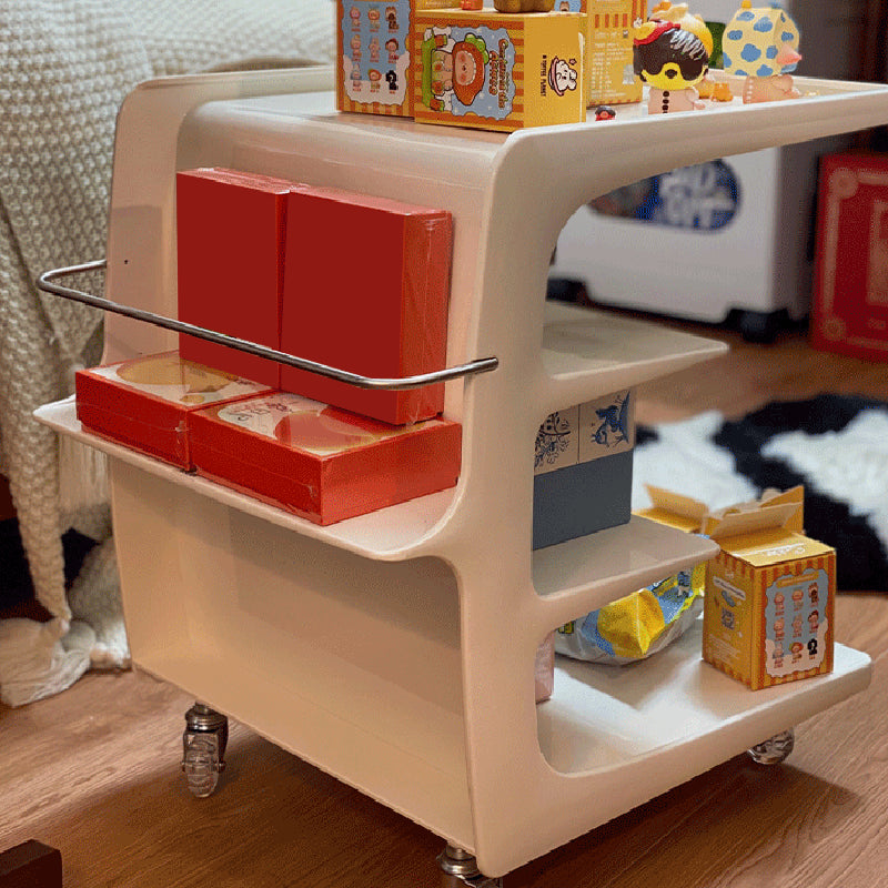 Modern Acrylic Sofa Side Accent Table 21.65" High End Table with Storage