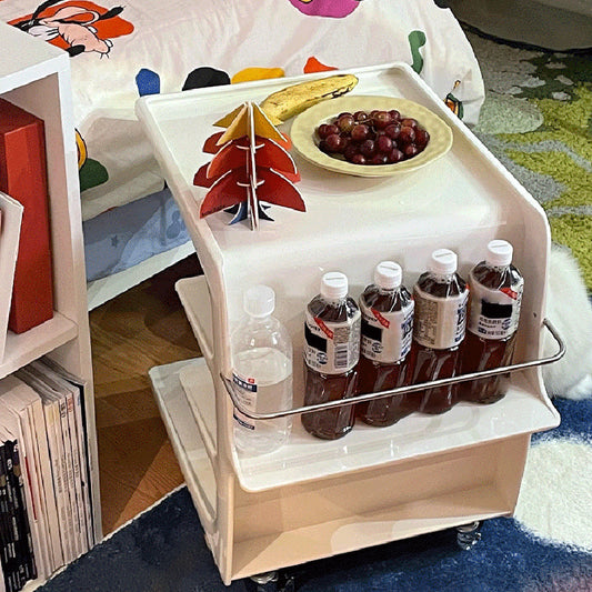 Tavolo da accento lato divano acrilico moderno Tabella di fascia alta 21,65 "con archiviazione