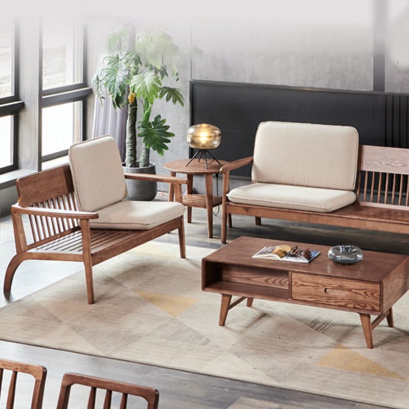 Fabric Sofa in Wooden with Wood Arm Contemporary Living Room Seating Clearhalo 'furn' 'furn_sofas' 'Furniture' 'Living Room Furniture' 'Sofa' 'sofas' 6918917