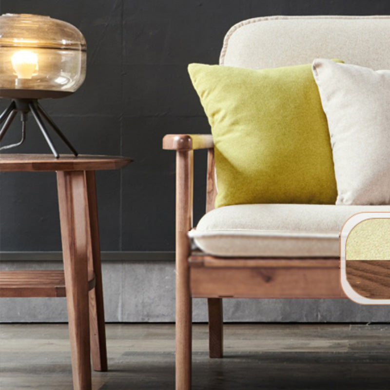 Fabric Sofa in Wooden with Wood Arm Contemporary Living Room Seating Clearhalo 'furn' 'furn_sofas' 'Furniture' 'Living Room Furniture' 'Sofa' 'sofas' 6918919