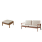 Fabric Sofa in Wooden with Wood Arm Contemporary Living Room Seating 3-Seater Sofa with Ottoman Cotton and Linen Clearhalo 'furn' 'furn_sofas' 'Furniture' 'Living Room Furniture' 'Sofa' 'sofas' 6918920