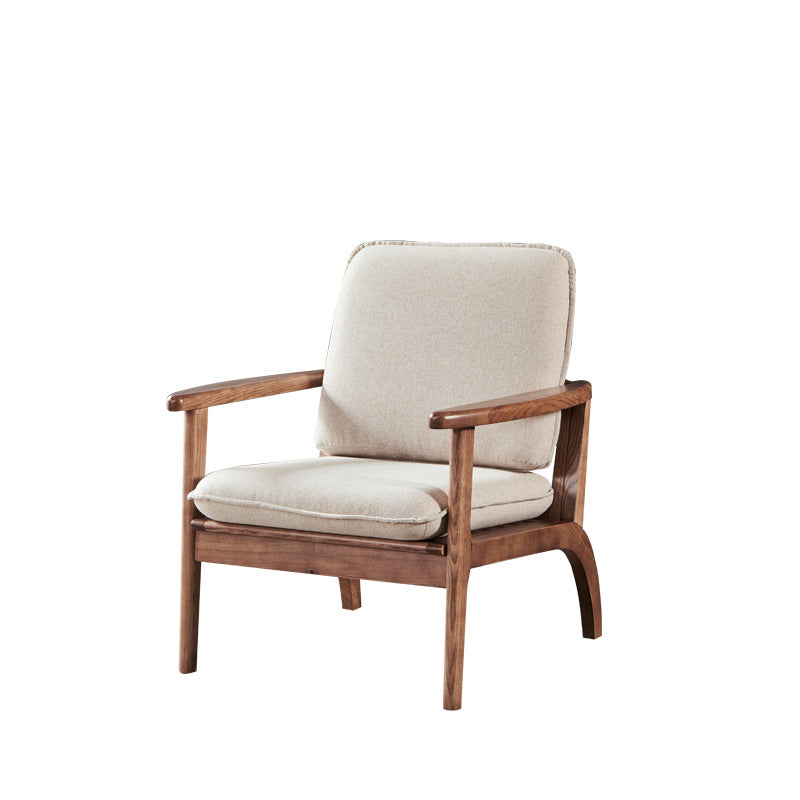 Fabric Sofa in Wooden with Wood Arm Contemporary Living Room Seating 1-Seater Sofa Cotton and Linen Clearhalo 'furn' 'furn_sofas' 'Furniture' 'Living Room Furniture' 'Sofa' 'sofas' 6918925