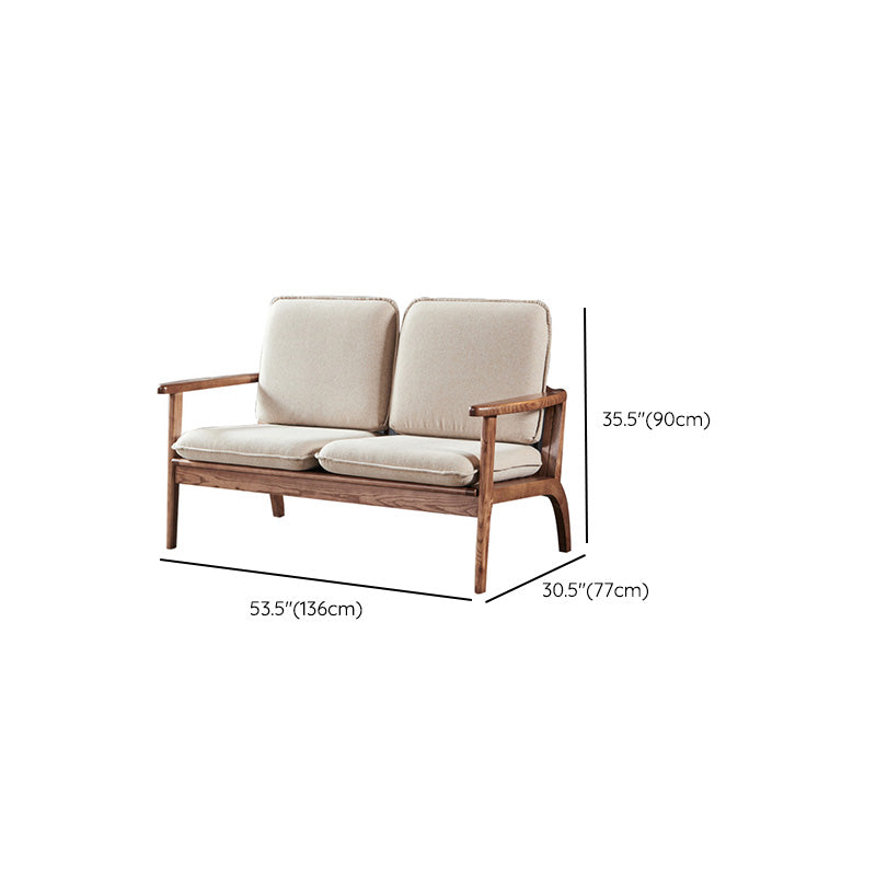 Fabric Sofa in Wooden with Wood Arm Contemporary Living Room Seating Clearhalo 'furn' 'furn_sofas' 'Furniture' 'Living Room Furniture' 'Sofa' 'sofas' 6918927