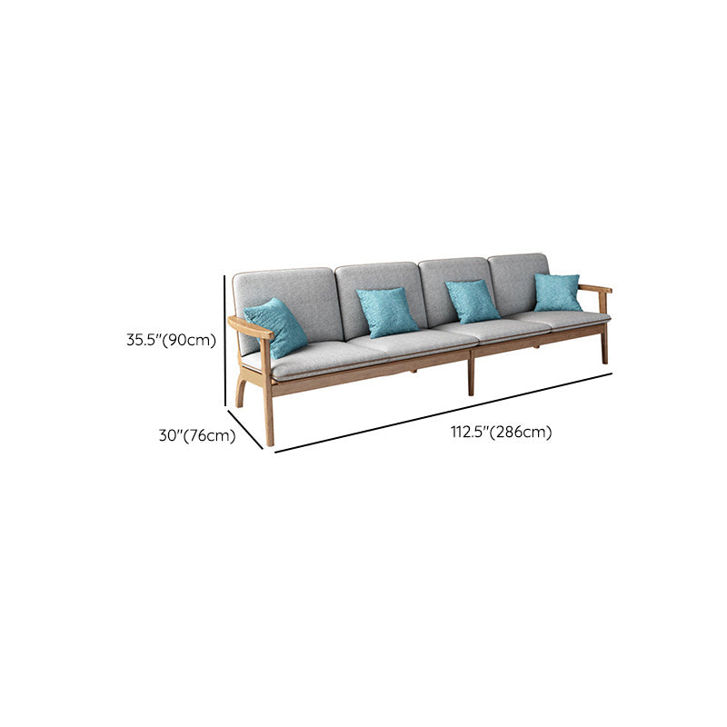 Fabric Sofa in Wooden with Wood Arm Contemporary Living Room Seating Clearhalo 'furn' 'furn_sofas' 'Furniture' 'Living Room Furniture' 'Sofa' 'sofas' 6918929
