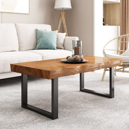 Table basse contemporaine en traîneau Table de cocktail basse rectangulaire en bois massif