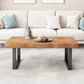 Table basse contemporaine en traîneau Table de cocktail basse rectangulaire en bois massif