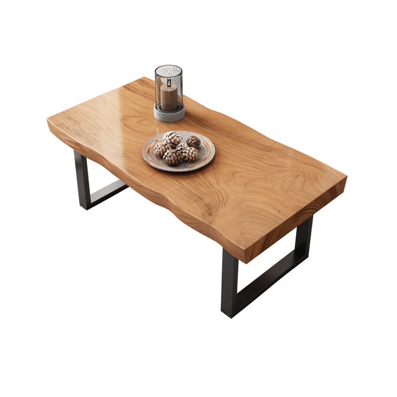 Table basse contemporaine en traîneau Table de cocktail basse rectangulaire en bois massif