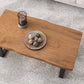 Table basse contemporaine en traîneau Table de cocktail basse rectangulaire en bois massif