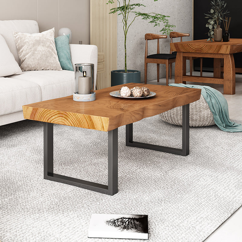 Table basse contemporaine en traîneau Table de cocktail basse rectangulaire en bois massif