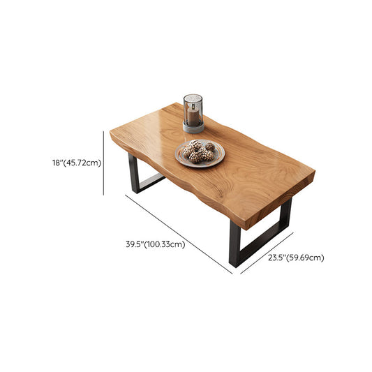 Mesa de café de trineo contemporáneo Rectángulo Cóctel de café de madera sólida