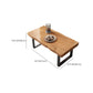 Table basse contemporaine en traîneau Table de cocktail basse rectangulaire en bois massif