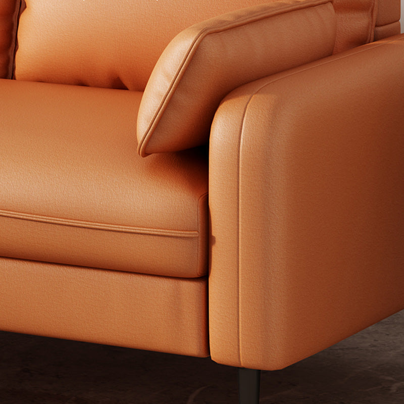 Setente de tela con cuatro patas Sofá contemporánea con almohadas de refuerzo