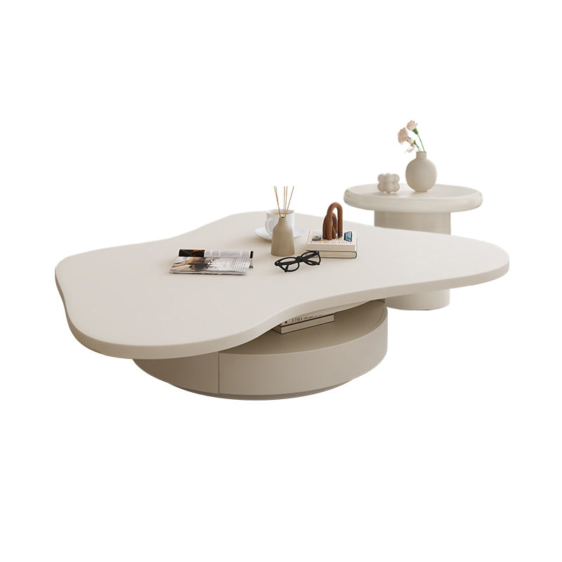 Slate Top Coffee Table Abstract Coffee Cocktail Table with Storage Drawers Beige Clearhalo 'Coffee & Accent Tables' 'Coffee Tables' 'coffee_tables' 'furn' 'furn_coffee_tables' 'Furniture' 'Living Room Furniture' 6919223