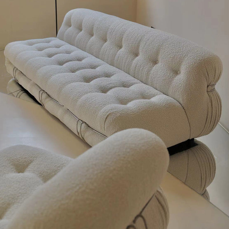 Casual armloze kussens stoelen standaard bank in wit voor bonusruimte