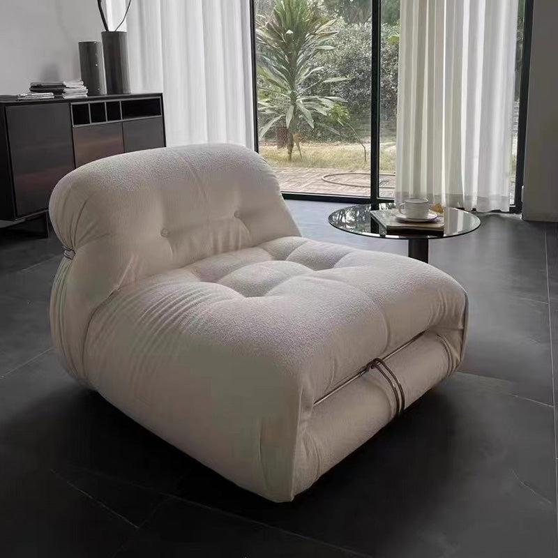 Casual armloze kussens stoelen standaard bank in wit voor bonusruimte