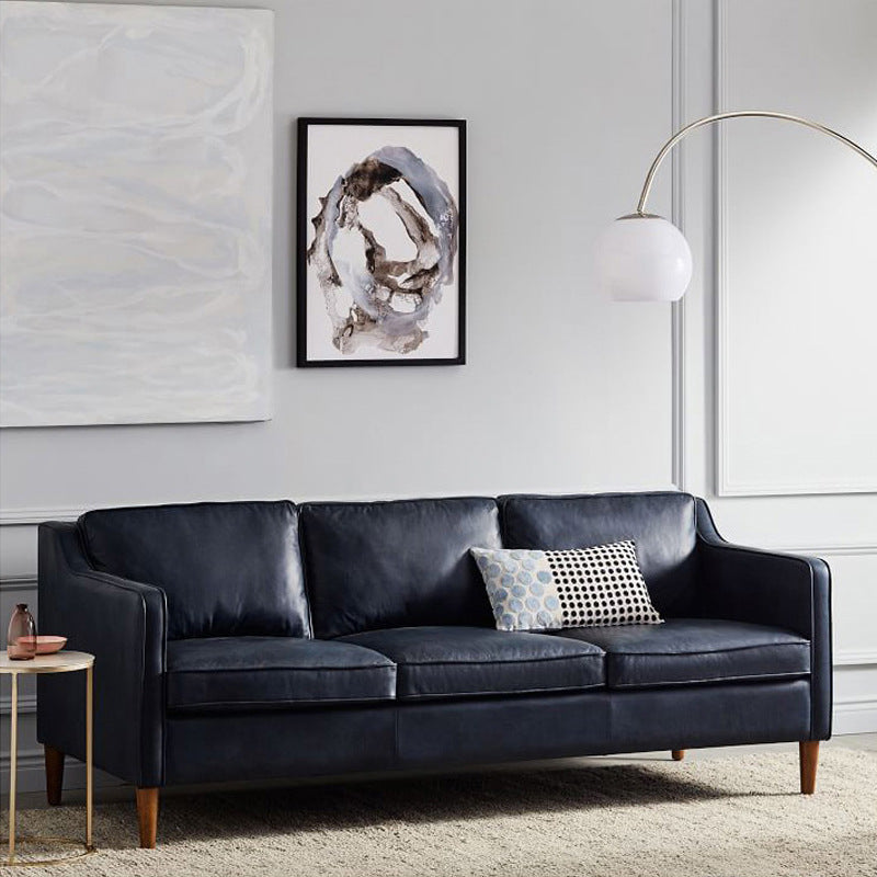 リビングルーム用のボルスター枕の座席付きコンテンポラリースタイルのレザーソファ