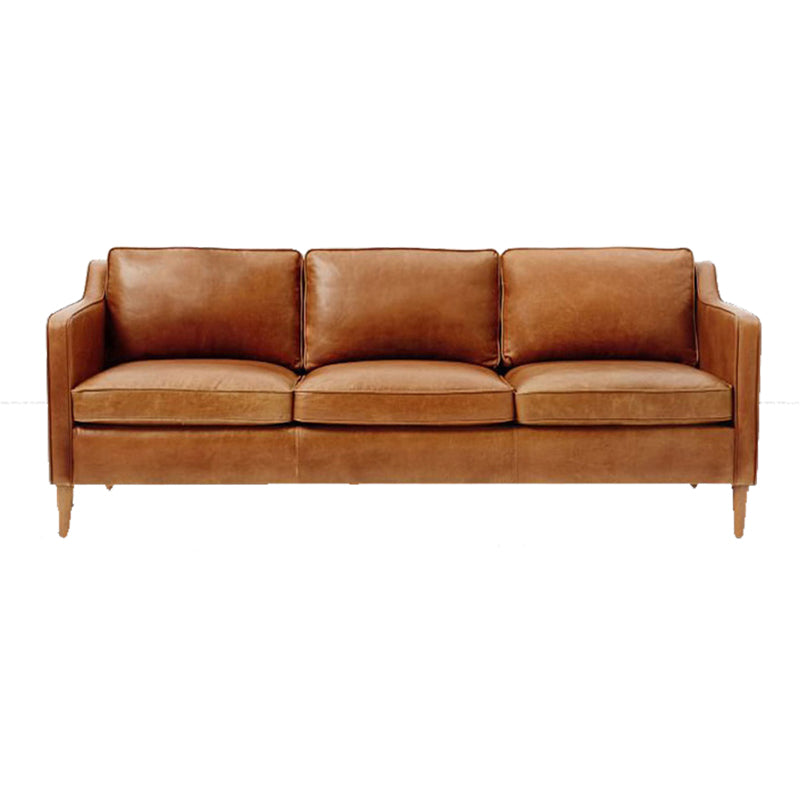 リビングルーム用のボルスター枕の座席付きコンテンポラリースタイルのレザーソファ