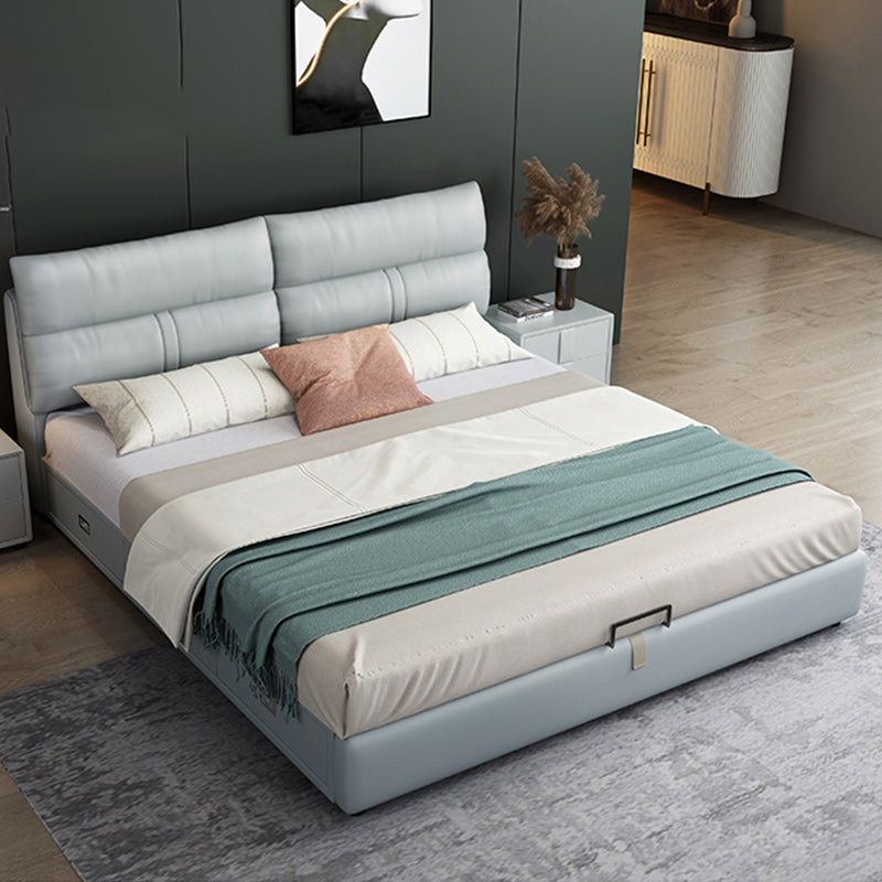 Mattress Included Platform Bed Frame Upholstered Headboard Platform Bed Clearhalo 'Bedroom Furniture' 'Beds' 'furn' 'furn_beds' 'Furniture' 6919447