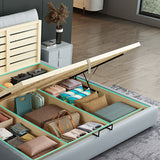 Mattress Included Platform Bed Frame Upholstered Headboard Platform Bed Clearhalo 'Bedroom Furniture' 'Beds' 'furn' 'furn_beds' 'Furniture' 6919455