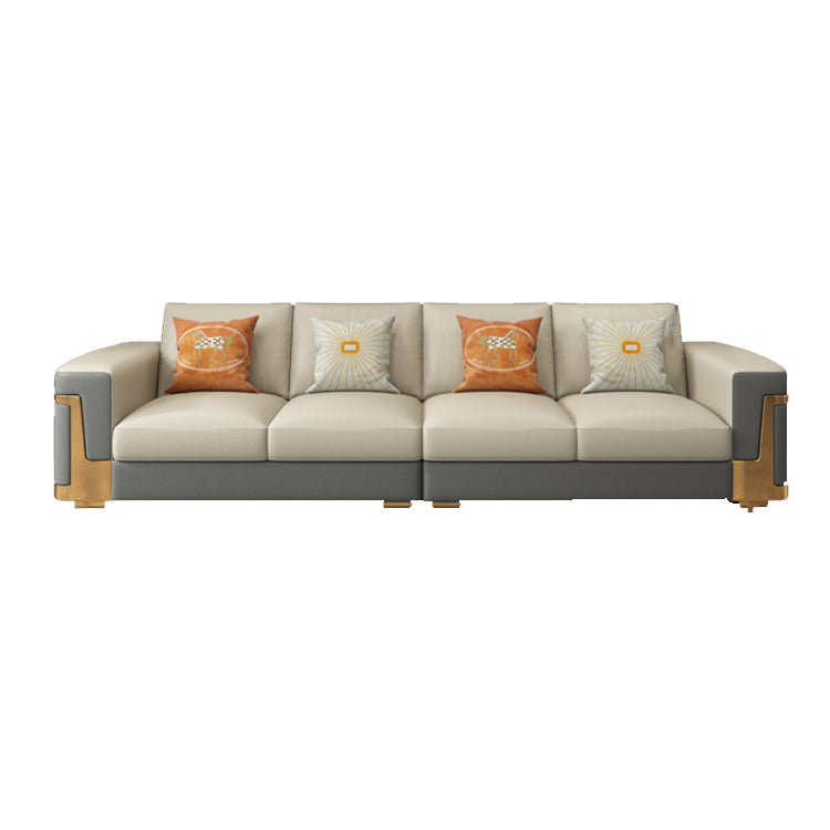 Glamstil quadratisch getuftetes Sofa Ledersofa in Armut für Wohnzimmer
