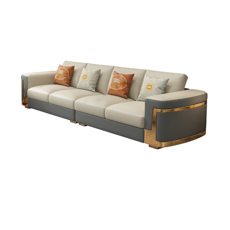 Glamstil quadratisch getuftetes Sofa Ledersofa in Armut für Wohnzimmer
