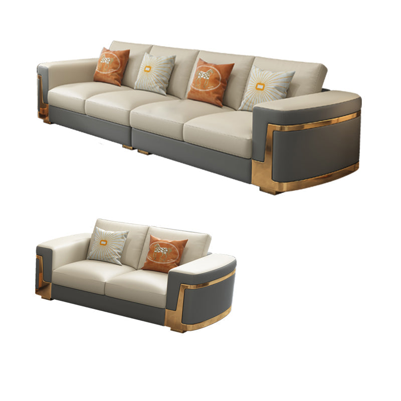 Glamstil quadratisch getuftetes Sofa Ledersofa in Armut für Wohnzimmer