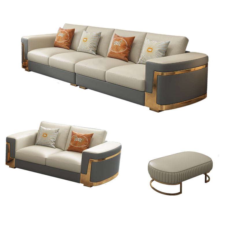 Glamstil quadratisch getuftetes Sofa Ledersofa in Armut für Wohnzimmer