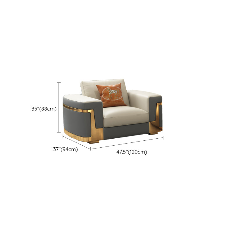 Glamstil quadratisch getuftetes Sofa Ledersofa in Armut für Wohnzimmer