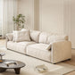 Fabric Sofa with Bolster Pillows Contemporary Apartment Seating