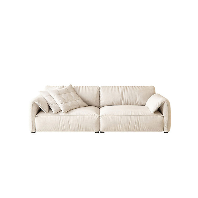 Fabric Sofa with Bolster Pillows Contemporary Apartment Seating