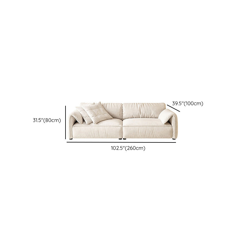 Fabric Sofa with Bolster Pillows Contemporary Apartment Seating