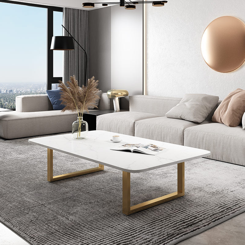 Glam Frame Coffee Table Rectangle Slate Top Coffee Cocktail Table Clearhalo 'Coffee & Accent Tables' 'Coffee Tables' 'coffee_tables' 'furn' 'furn_coffee_tables' 'Furniture' 'Living Room Furniture' 6919522