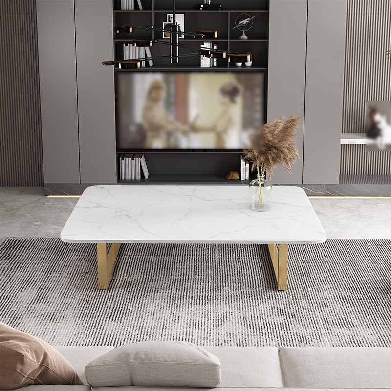 Glam Frame Coffee Table Rectangle Slate Top Coffee Cocktail Table Clearhalo 'Coffee & Accent Tables' 'Coffee Tables' 'coffee_tables' 'furn' 'furn_coffee_tables' 'Furniture' 'Living Room Furniture' 6919526