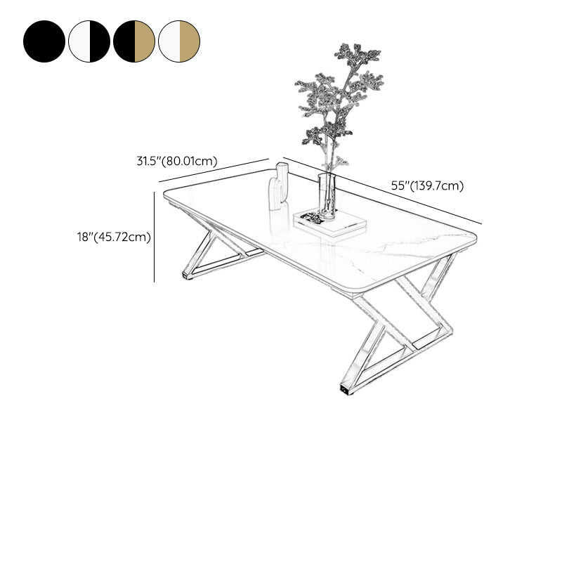 Rectangle Cocktail Table Trestle Slate Top Coffee or End Table