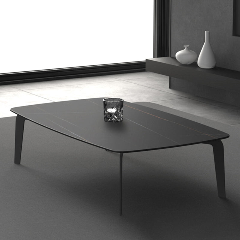 Rectangular Slate 4 Legs Coffee Table 16.5" High Stone 1 Single Cocktail Table Clearhalo 'Coffee & Accent Tables' 'Coffee Tables' 'coffee_tables' 'furn' 'furn_coffee_tables' 'Furniture' 'Living Room Furniture' 6919717