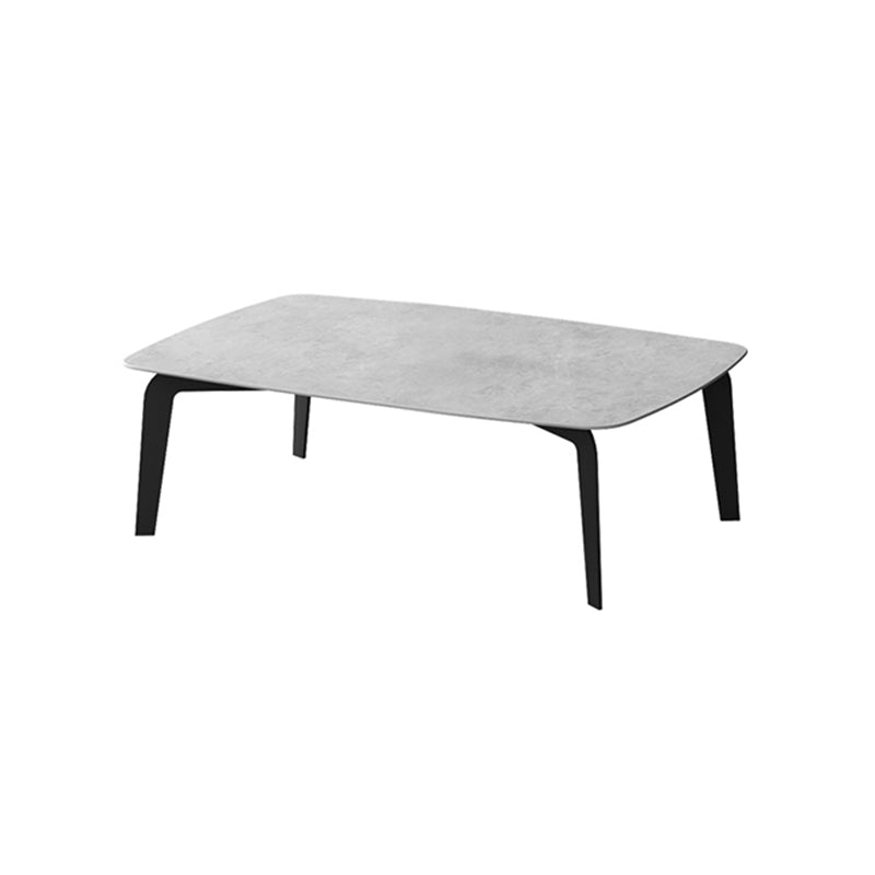 Rectangular Slate 4 Legs Coffee Table 16.5" High Stone 1 Single Cocktail Table 47"L x 24"W x 16.5"H Gray Clearhalo 'Coffee & Accent Tables' 'Coffee Tables' 'coffee_tables' 'furn' 'furn_coffee_tables' 'Furniture' 'Living Room Furniture' 6919719
