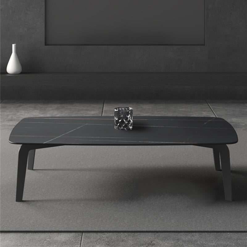 Rectangular Slate 4 Legs Coffee Table 16.5" High Stone 1 Single Cocktail Table Clearhalo 'Coffee & Accent Tables' 'Coffee Tables' 'coffee_tables' 'furn' 'furn_coffee_tables' 'Furniture' 'Living Room Furniture' 6919721