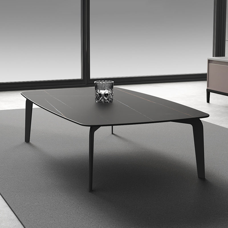 Rectangular Slate 4 Legs Coffee Table 16.5" High Stone 1 Single Cocktail Table Clearhalo 'Coffee & Accent Tables' 'Coffee Tables' 'coffee_tables' 'furn' 'furn_coffee_tables' 'Furniture' 'Living Room Furniture' 6919733