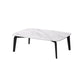 Rectangular Slate 4 Legs Coffee Table 16.5" High Stone 1 Single Cocktail Table 47"L x 24"W x 16.5"H White Clearhalo 'Coffee & Accent Tables' 'Coffee Tables' 'coffee_tables' 'furn' 'furn_coffee_tables' 'Furniture' 'Living Room Furniture' 6919734