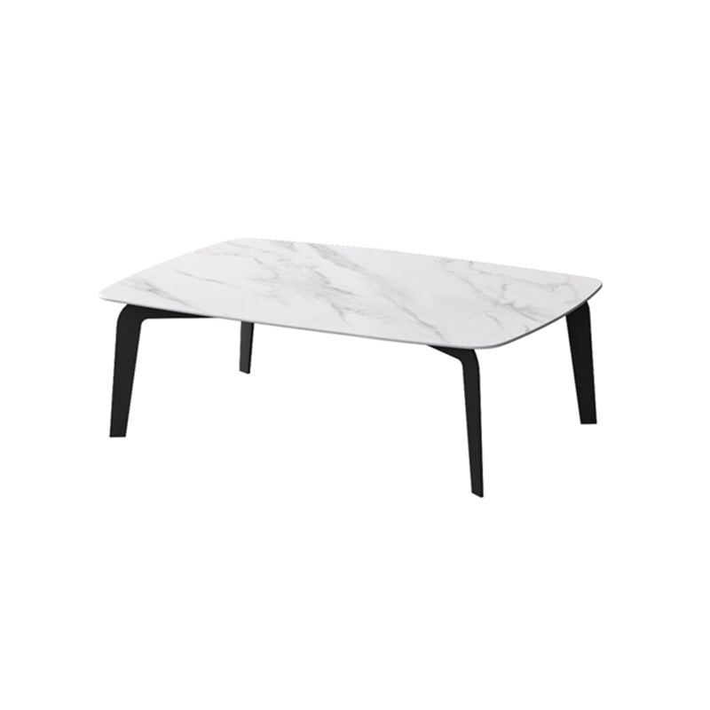 Rectangular Slate 4 Legs Coffee Table 16.5" High Stone 1 Single Cocktail Table 47"L x 24"W x 16.5"H White Clearhalo 'Coffee & Accent Tables' 'Coffee Tables' 'coffee_tables' 'furn' 'furn_coffee_tables' 'Furniture' 'Living Room Furniture' 6919734