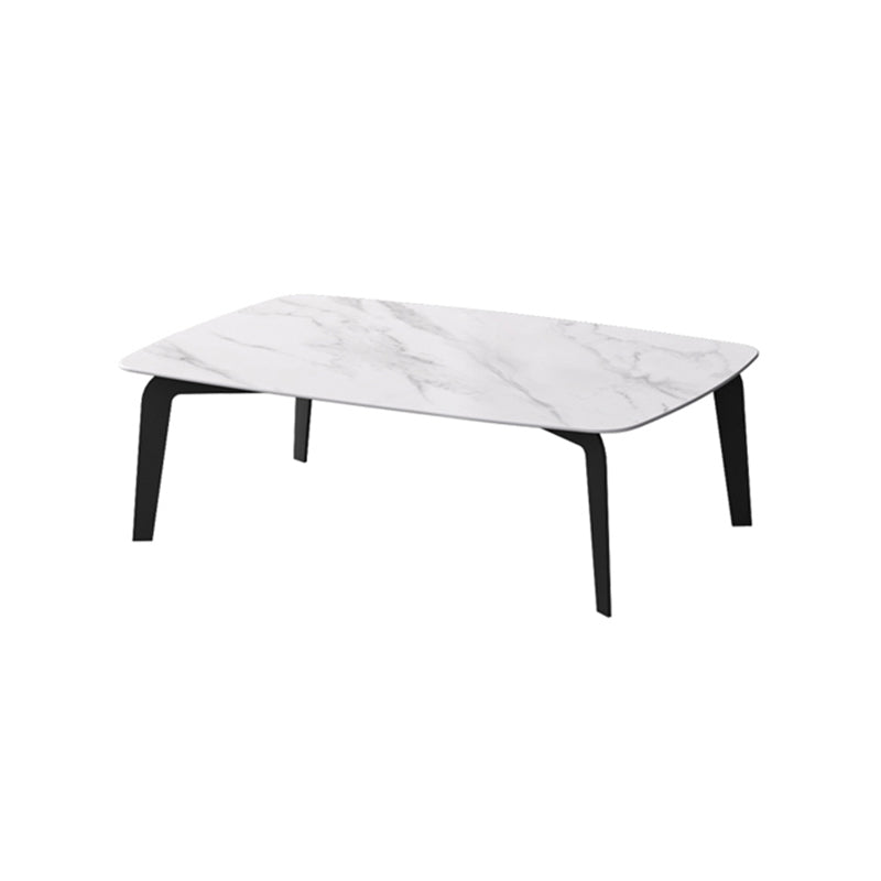 Rectangular Slate 4 Legs Coffee Table 16.5" High Stone 1 Single Cocktail Table 51"L x 28"W x 16.5"H White Clearhalo 'Coffee & Accent Tables' 'Coffee Tables' 'coffee_tables' 'furn' 'furn_coffee_tables' 'Furniture' 'Living Room Furniture' 6919736