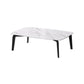 Rectangular Slate 4 Legs Coffee Table 16.5" High Stone 1 Single Cocktail Table 55"L x 31.5"W x 16.5"H White Clearhalo 'Coffee & Accent Tables' 'Coffee Tables' 'coffee_tables' 'furn' 'furn_coffee_tables' 'Furniture' 'Living Room Furniture' 6919737
