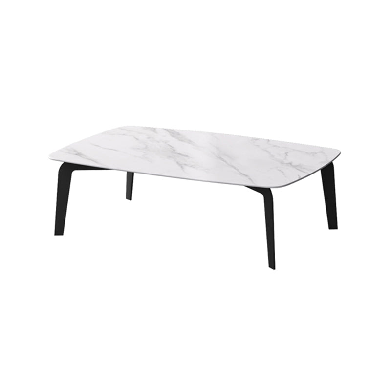 Rectangular Slate 4 Legs Coffee Table 16.5" High Stone 1 Single Cocktail Table 55"L x 31.5"W x 16.5"H White Clearhalo 'Coffee & Accent Tables' 'Coffee Tables' 'coffee_tables' 'furn' 'furn_coffee_tables' 'Furniture' 'Living Room Furniture' 6919737