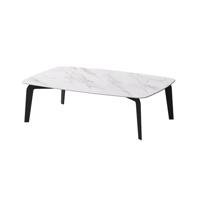 Rectangular Slate 4 Legs Coffee Table 16.5" High Stone 1 Single Cocktail Table 60"L x 31.5"W x 16.5"H White Clearhalo 'Coffee & Accent Tables' 'Coffee Tables' 'coffee_tables' 'furn' 'furn_coffee_tables' 'Furniture' 'Living Room Furniture' 6919738
