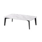 Rectangular Slate 4 Legs Coffee Table 16.5" High Stone 1 Single Cocktail Table 63"L x 31"W x 17"H White Clearhalo 'Coffee & Accent Tables' 'Coffee Tables' 'coffee_tables' 'furn' 'furn_coffee_tables' 'Furniture' 'Living Room Furniture' 6919739