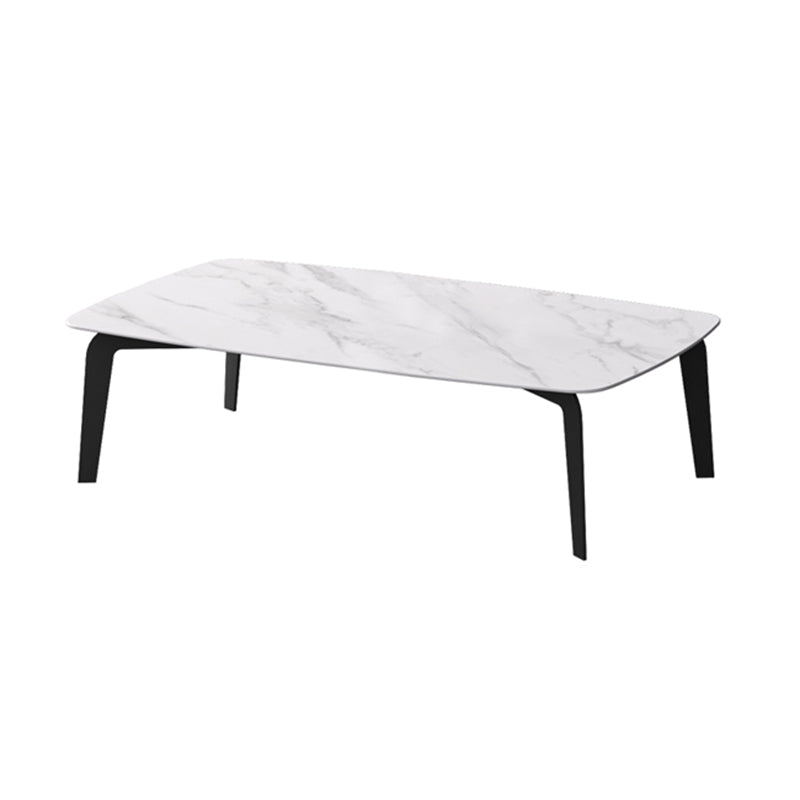 Rectangular Slate 4 Legs Coffee Table 16.5" High Stone 1 Single Cocktail Table 71"L x 35.5"W x 16.5"H White Clearhalo 'Coffee & Accent Tables' 'Coffee Tables' 'coffee_tables' 'furn' 'furn_coffee_tables' 'Furniture' 'Living Room Furniture' 6919740